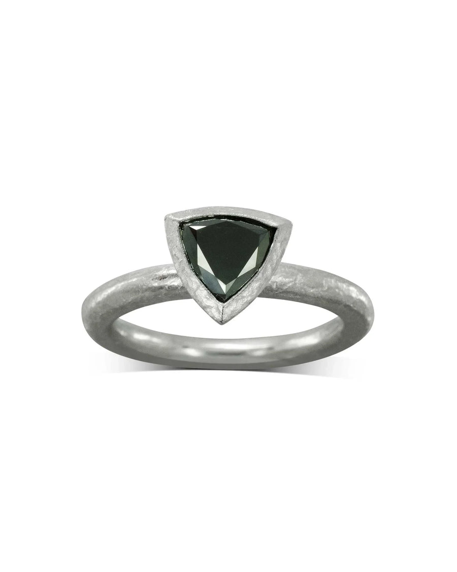 Rough Hammered Black Diamond Ring Ring Pruden and Smith