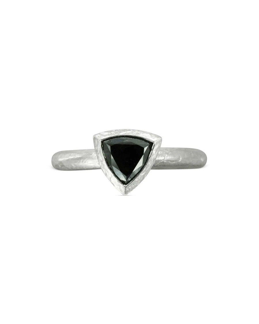 Rough Hammered Black Diamond Ring Ring Pruden and Smith