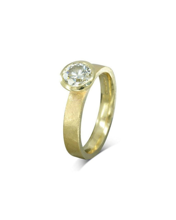 Rough Hammered Diamond Engagement Ring Ring Pruden and Smith 0.3ct (4.5mm approx.) 18ct Yellow Gold