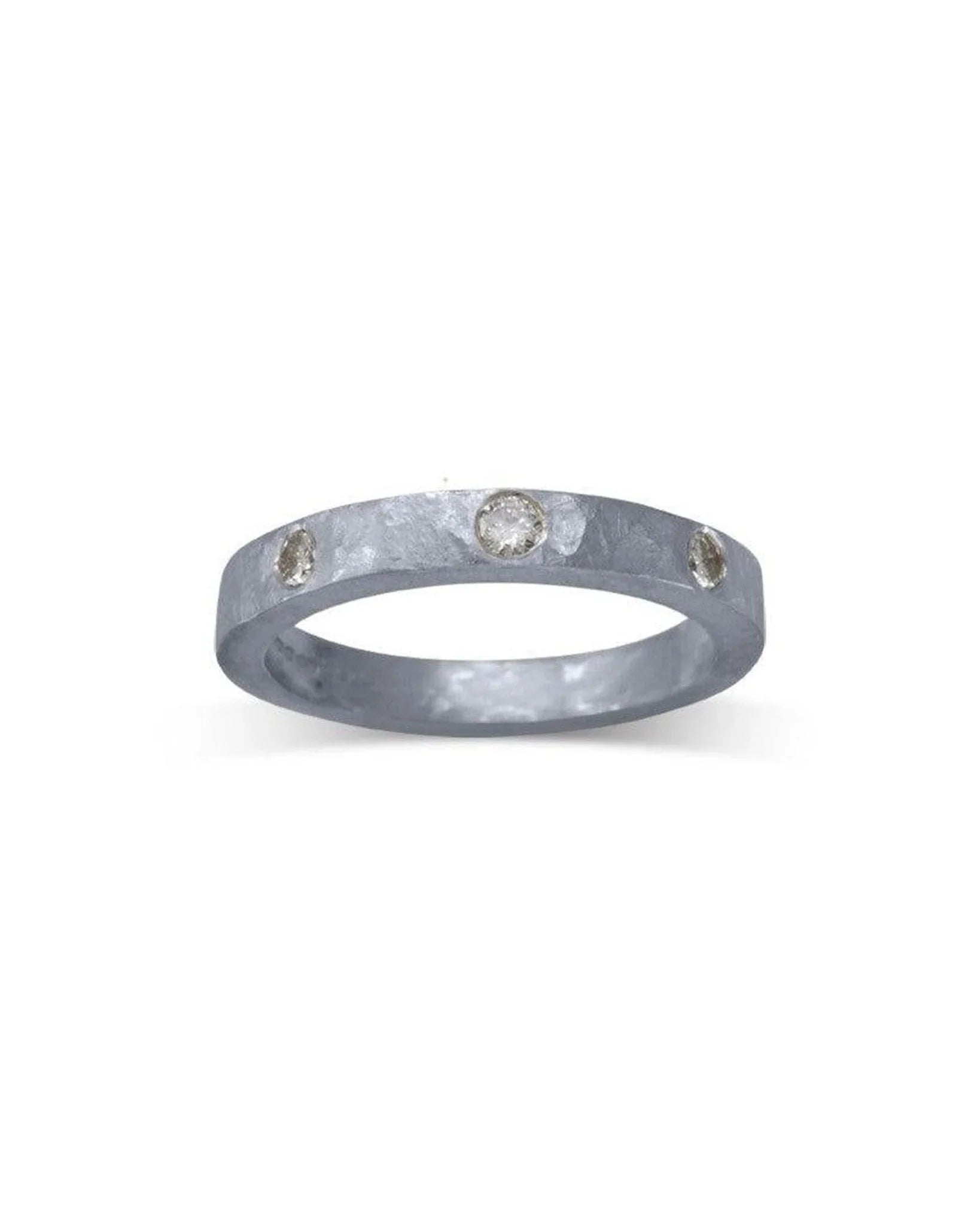 Rough Hammered Diamond Eternity Ring Ring Pruden and Smith Platinum