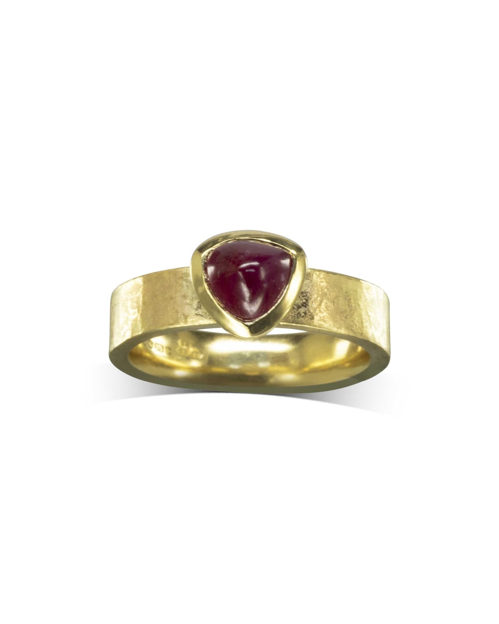 Rough Hammered Ruby Anniversary Ring Ring Pruden and Smith