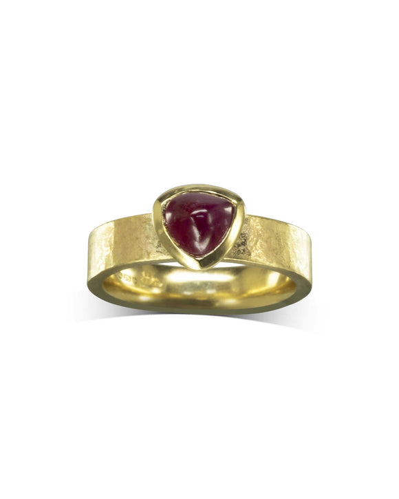 Rough Hammered Ruby Anniversary Ring Ring Pruden and Smith