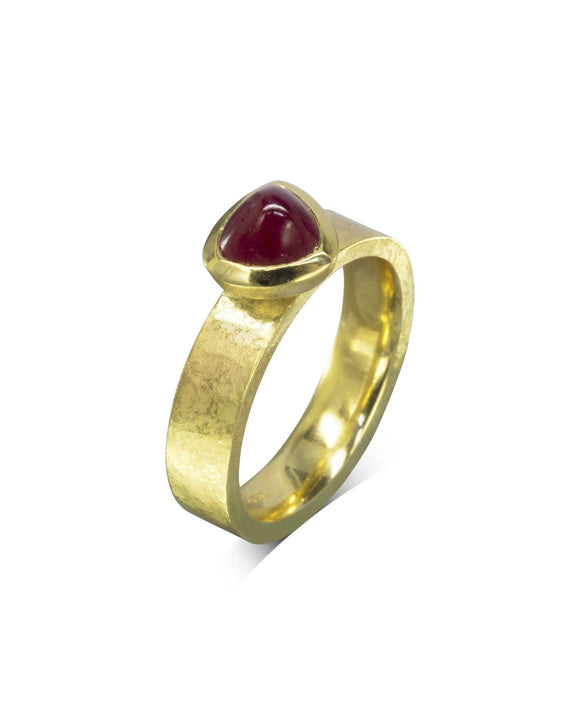 Rough Hammered Ruby Anniversary Ring Ring Pruden and Smith