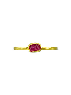 Rough Cut Ruby Gold Stacking Ring Ring Pruden and Smith   