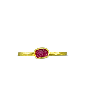 Rough Cut Ruby Gold Stacking Ring Ring Pruden and Smith   
