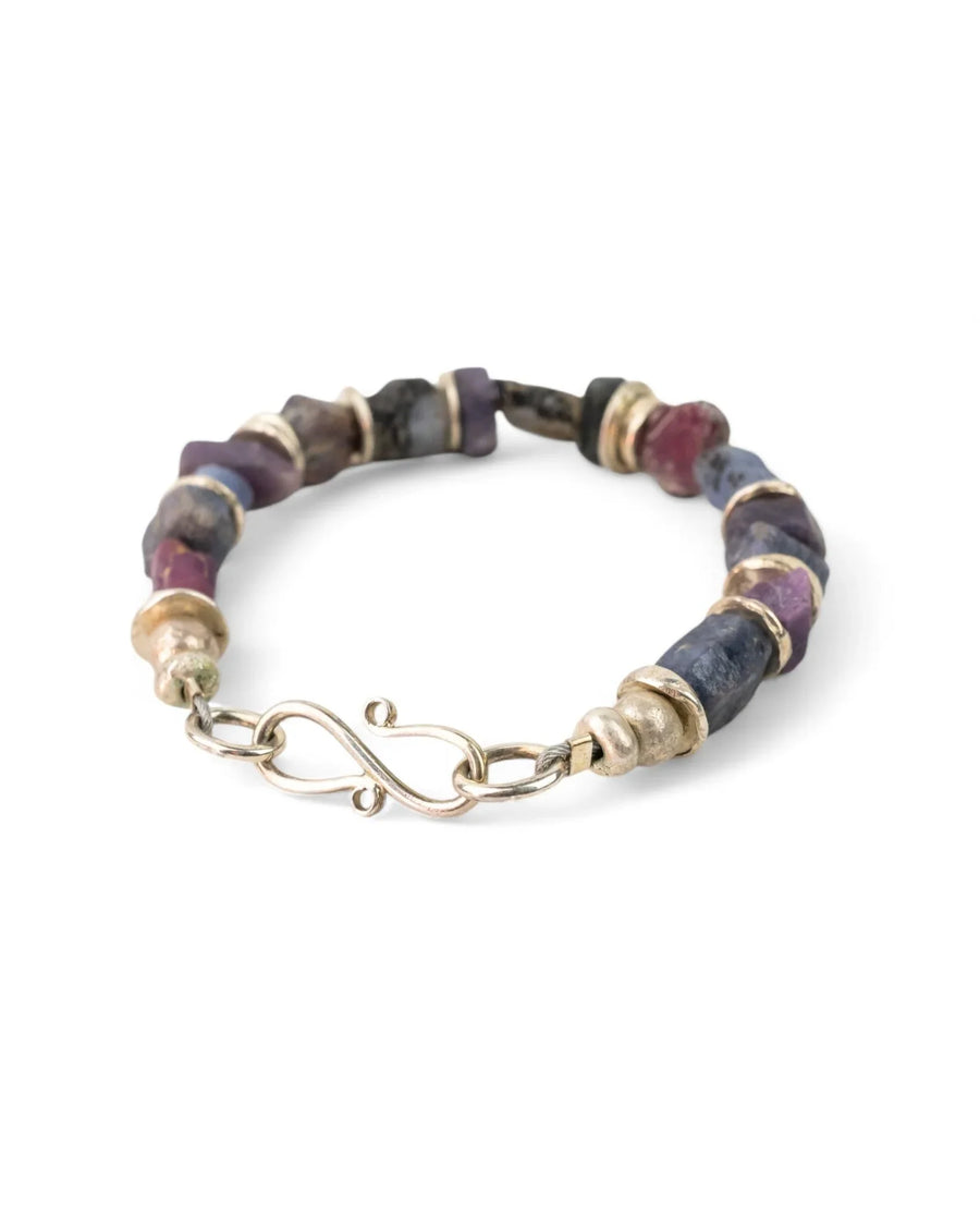 Rough Sapphire and Silver Discs Bracelet Bracelet Pruden and Smith