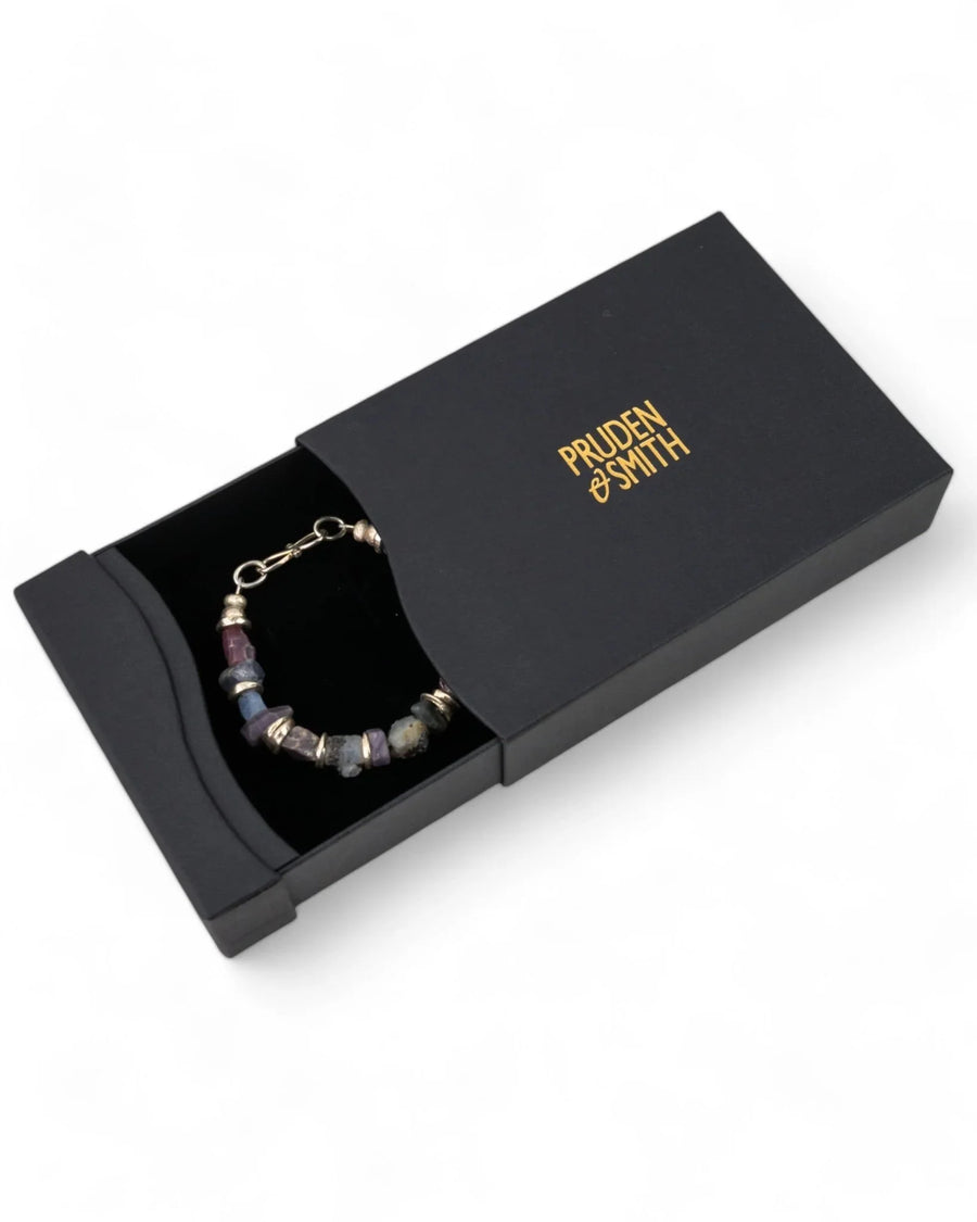Rough Sapphire and Silver Discs Bracelet Bracelet Pruden and Smith