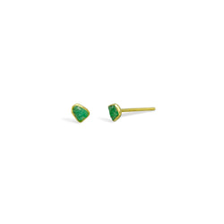 Rough Emerald Stud Earrings Small