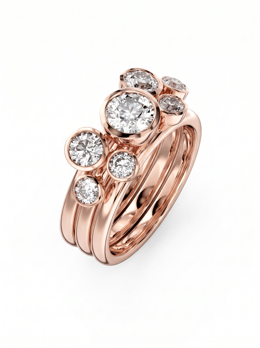 Round Cut Stacking Engagement Ring