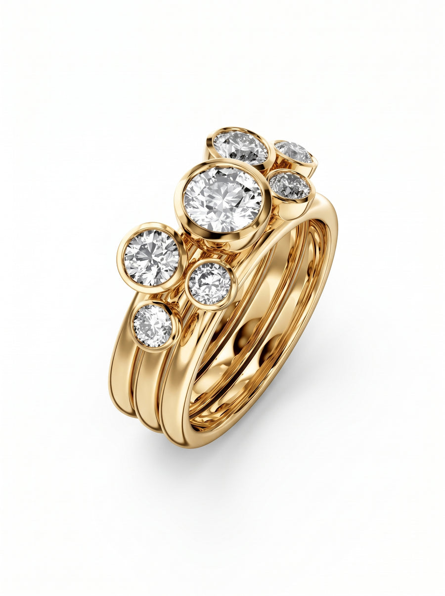 Round Cut Stacking Engagement Ring