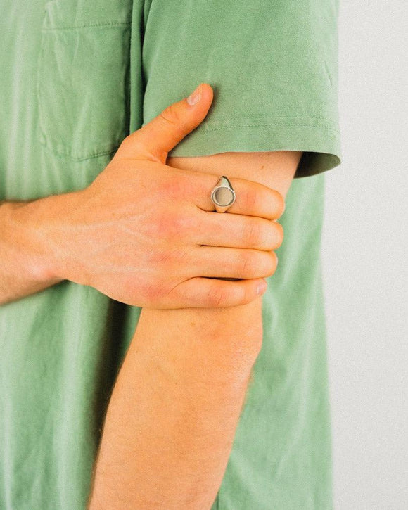 Round Silver Faced Signet Ring Ring Pruden and Smith