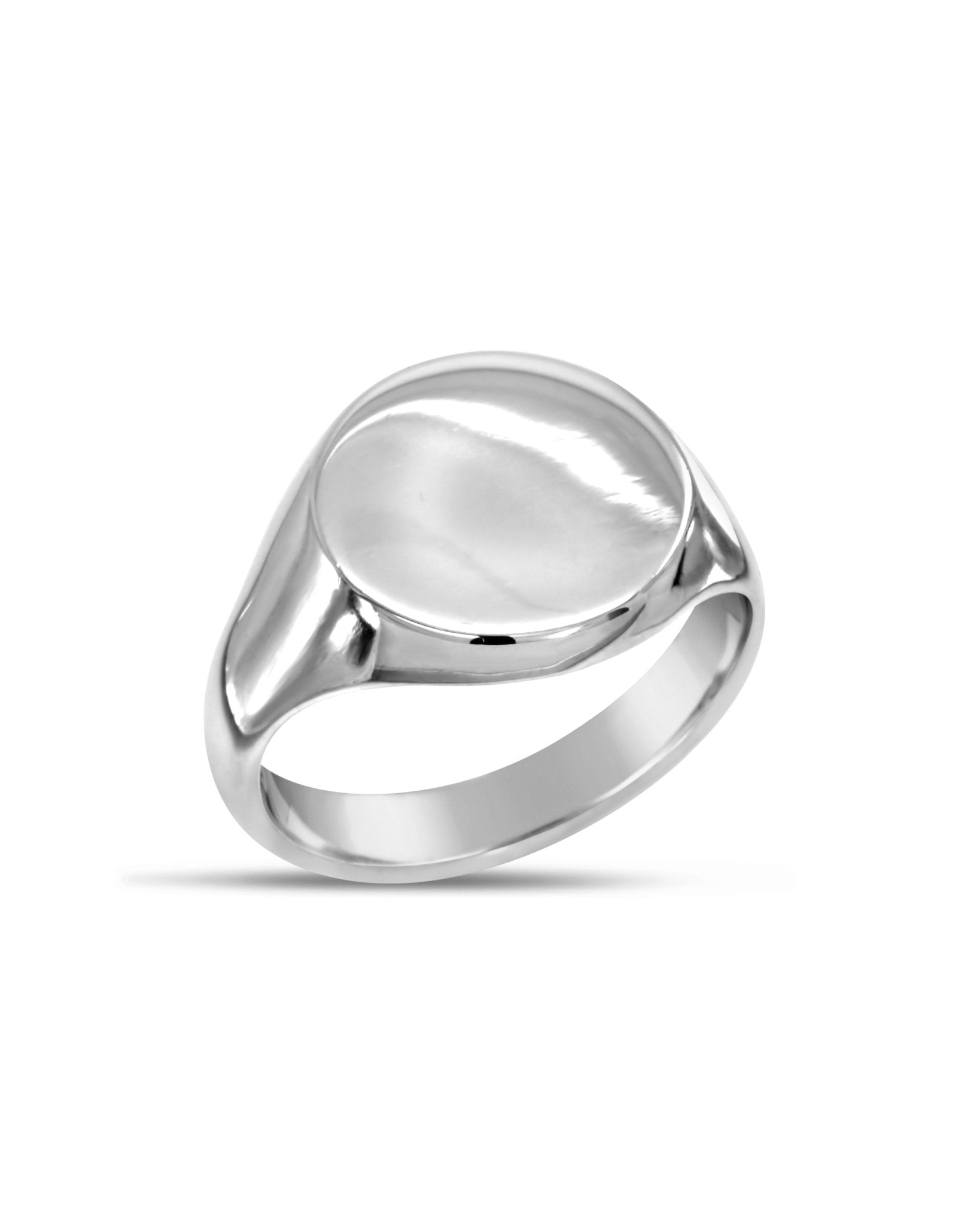 Round Silver Faced Signet Ring Ring Pruden and Smith