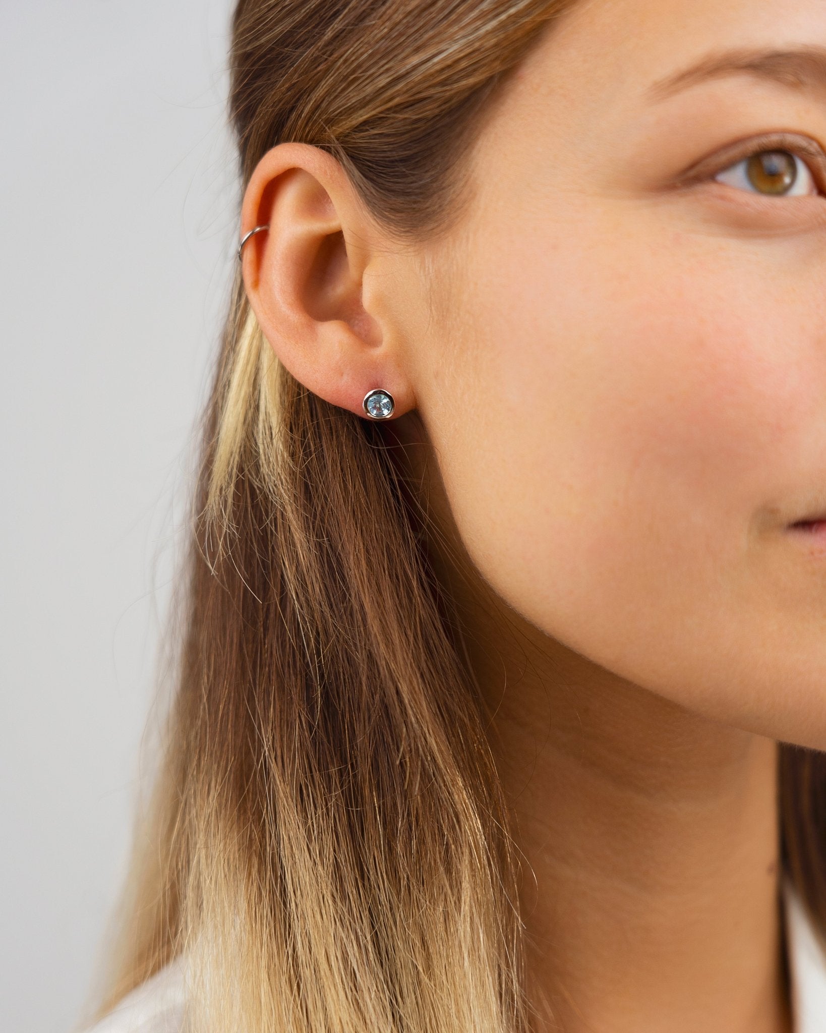 Round Silver Stud Earrings Earrings Pruden and Smith