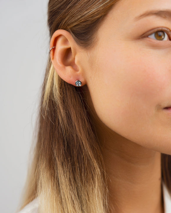 Round Silver Stud Earrings Earrings Pruden and Smith