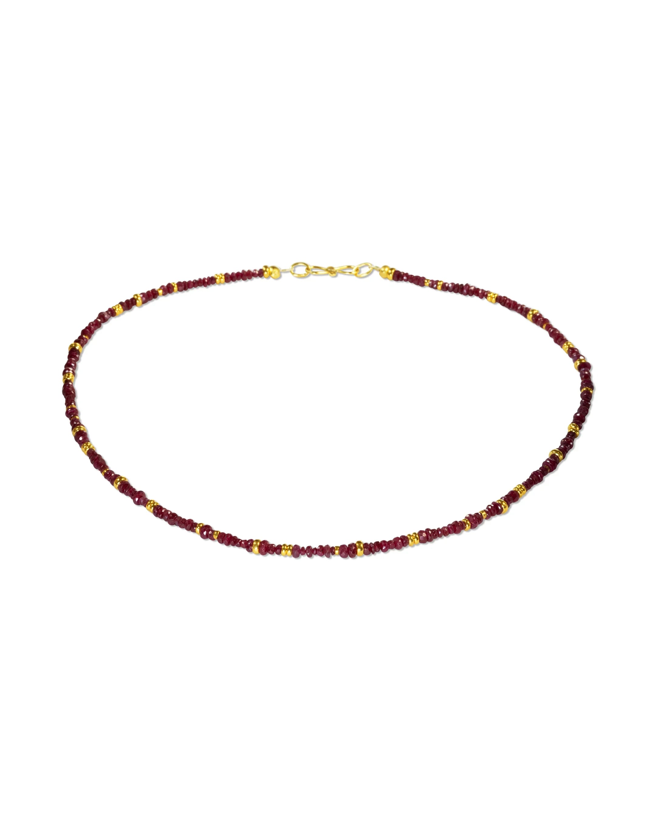 Ruby and Yellow Gold Necklace Necklace Pruden and Smith