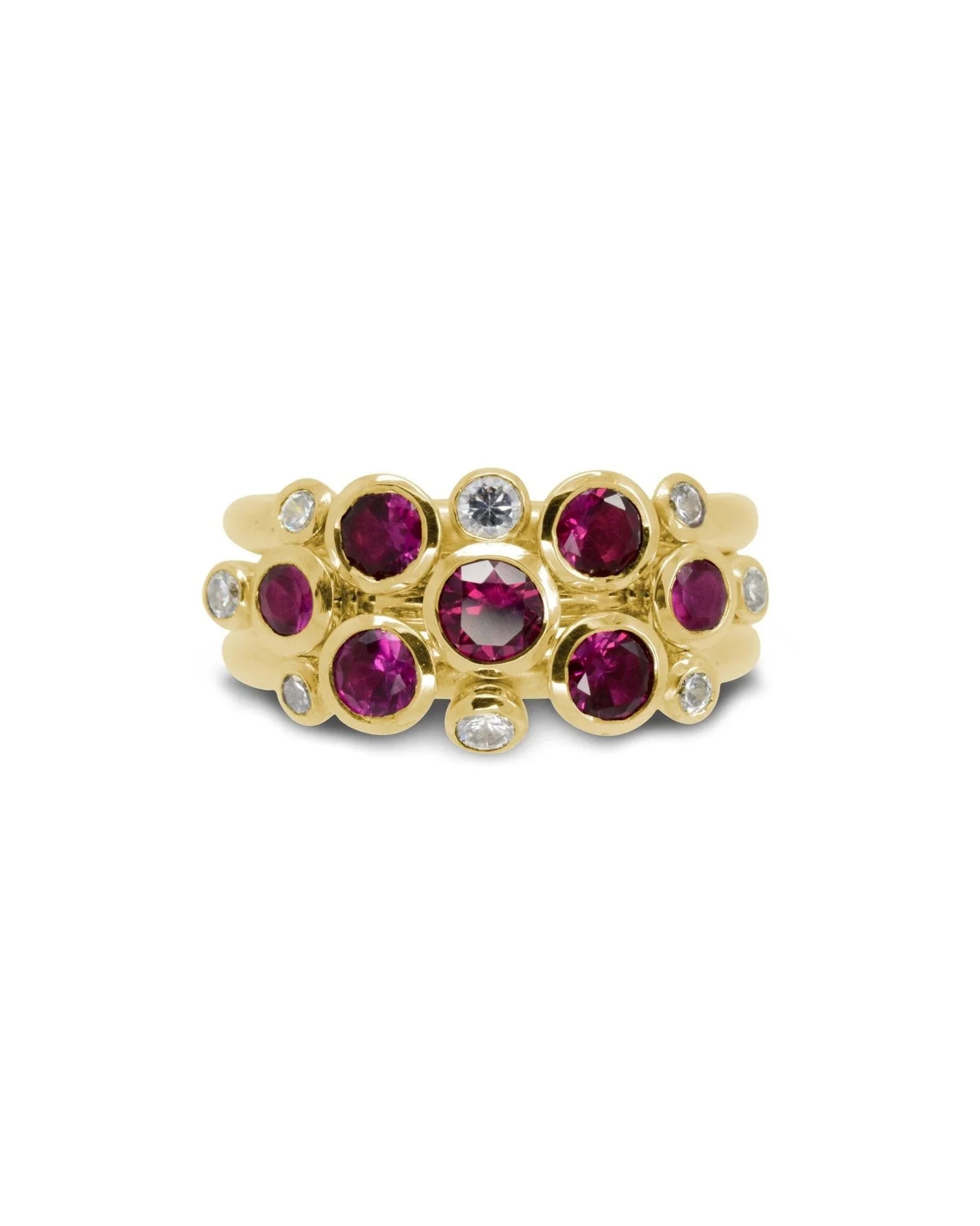 Ruby Stacking Ring Set Ring Pruden and Smith 18ct Yellow Gold