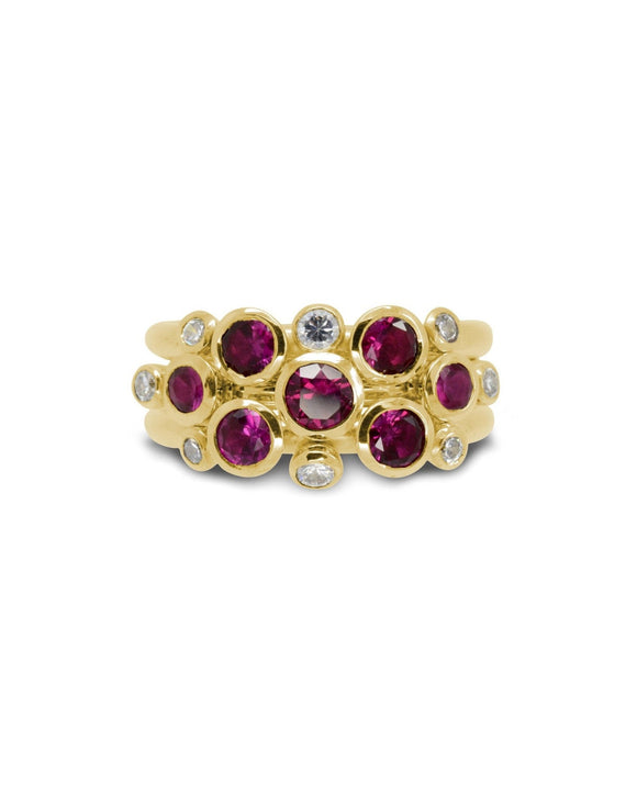 Ruby Stacking Ring Set Ring Pruden and Smith 18ct Yellow Gold