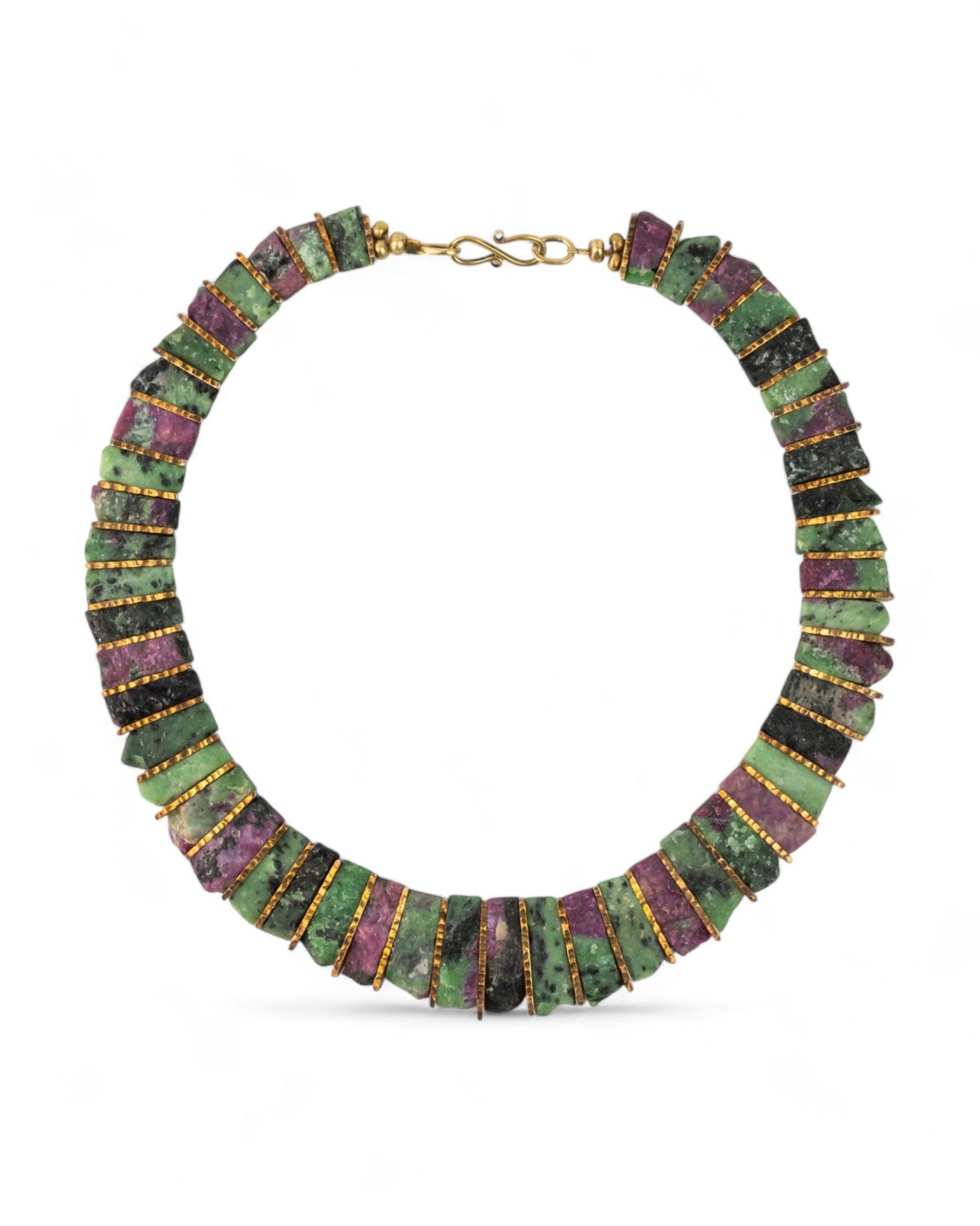 Ruby Zoisite Tab Necklace Necklace Pruden and Smith