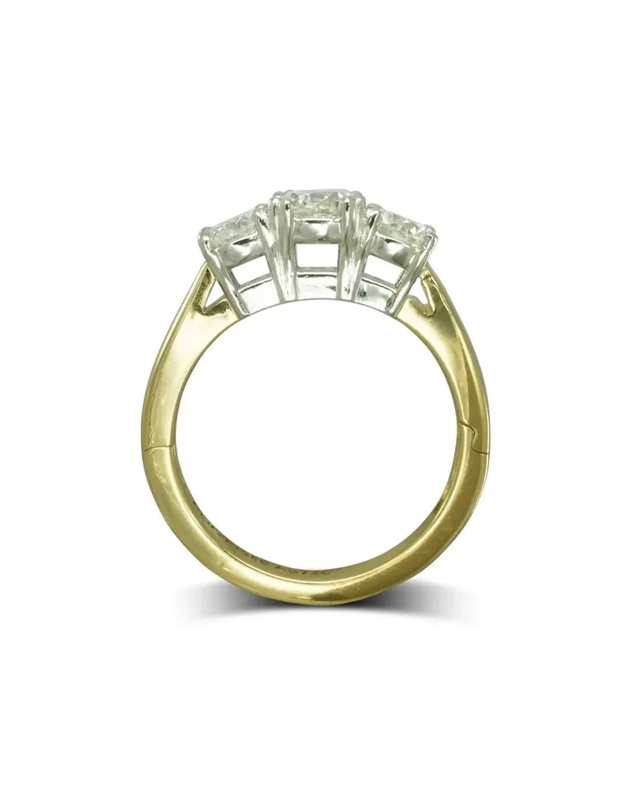 SALE SIZE 6.5 1.4ct Trilogy Diamond Hinged Engagement Ring Ring Pruden and Smith
