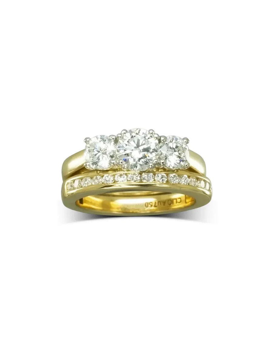 SALE SIZE 6.5 1.4ct Trilogy Diamond Hinged Engagement Ring Ring Pruden and Smith