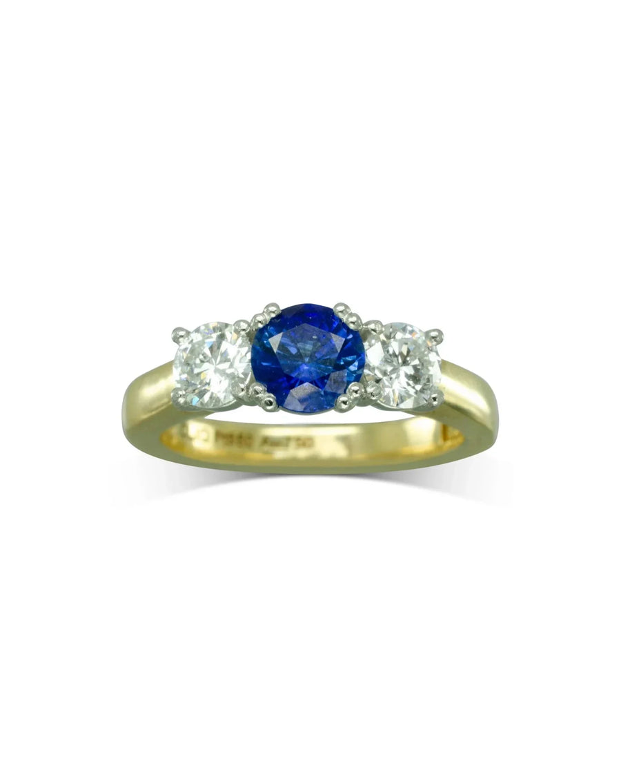 Sapphire and Diamond Hinged Engagement Ring Ring Pruden and Smith