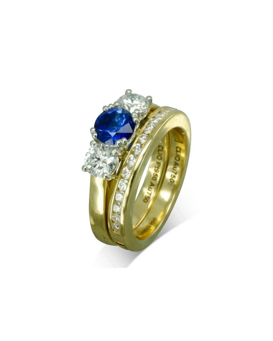 Sapphire and Diamond Hinged Engagement Ring Ring Pruden and Smith
