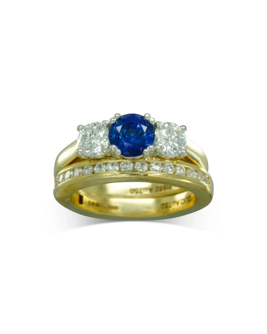 Sapphire and Diamond Hinged Engagement Ring Ring Pruden and Smith