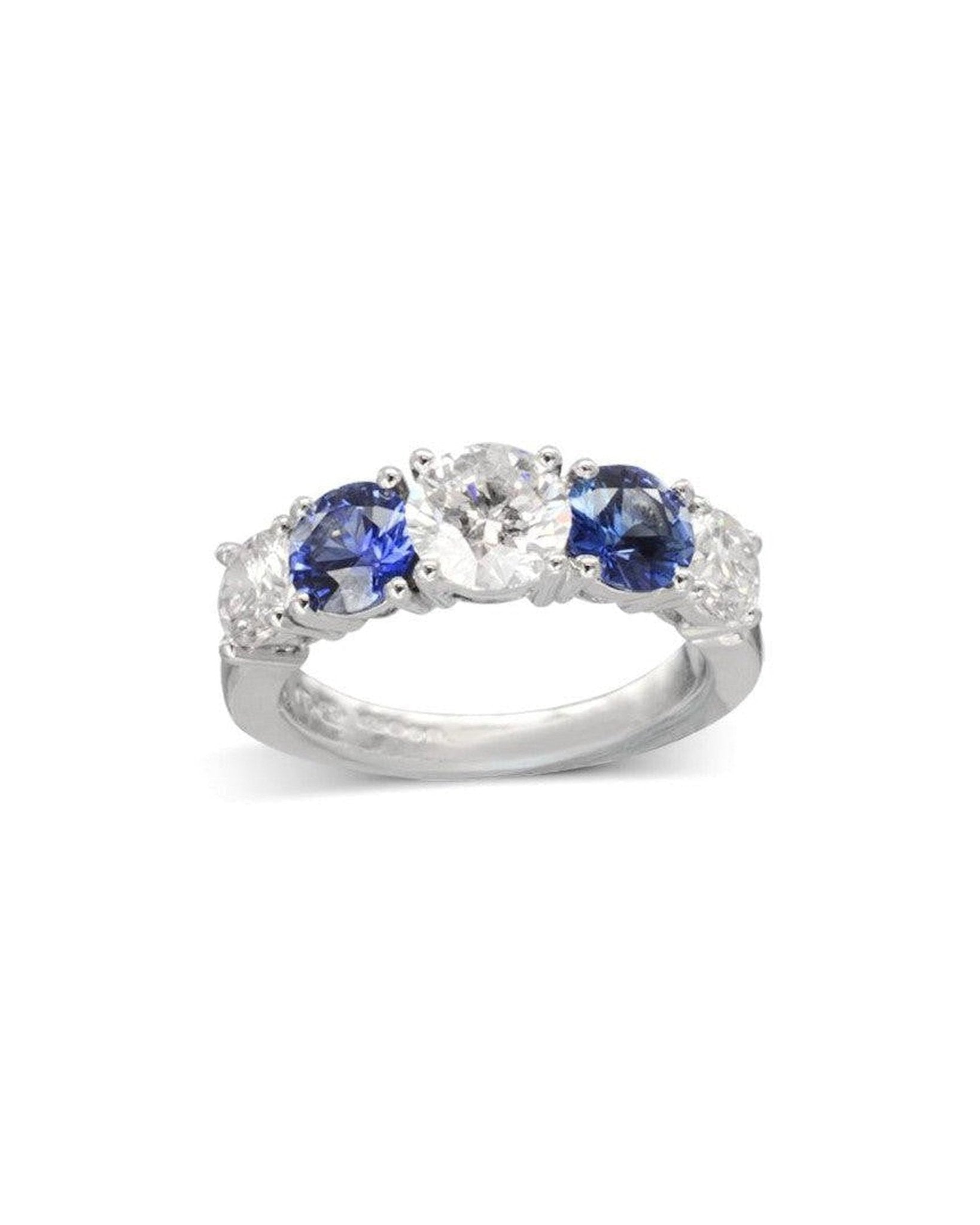 Sapphire and Diamond Platinum Dress Ring Ring Pruden and Smith