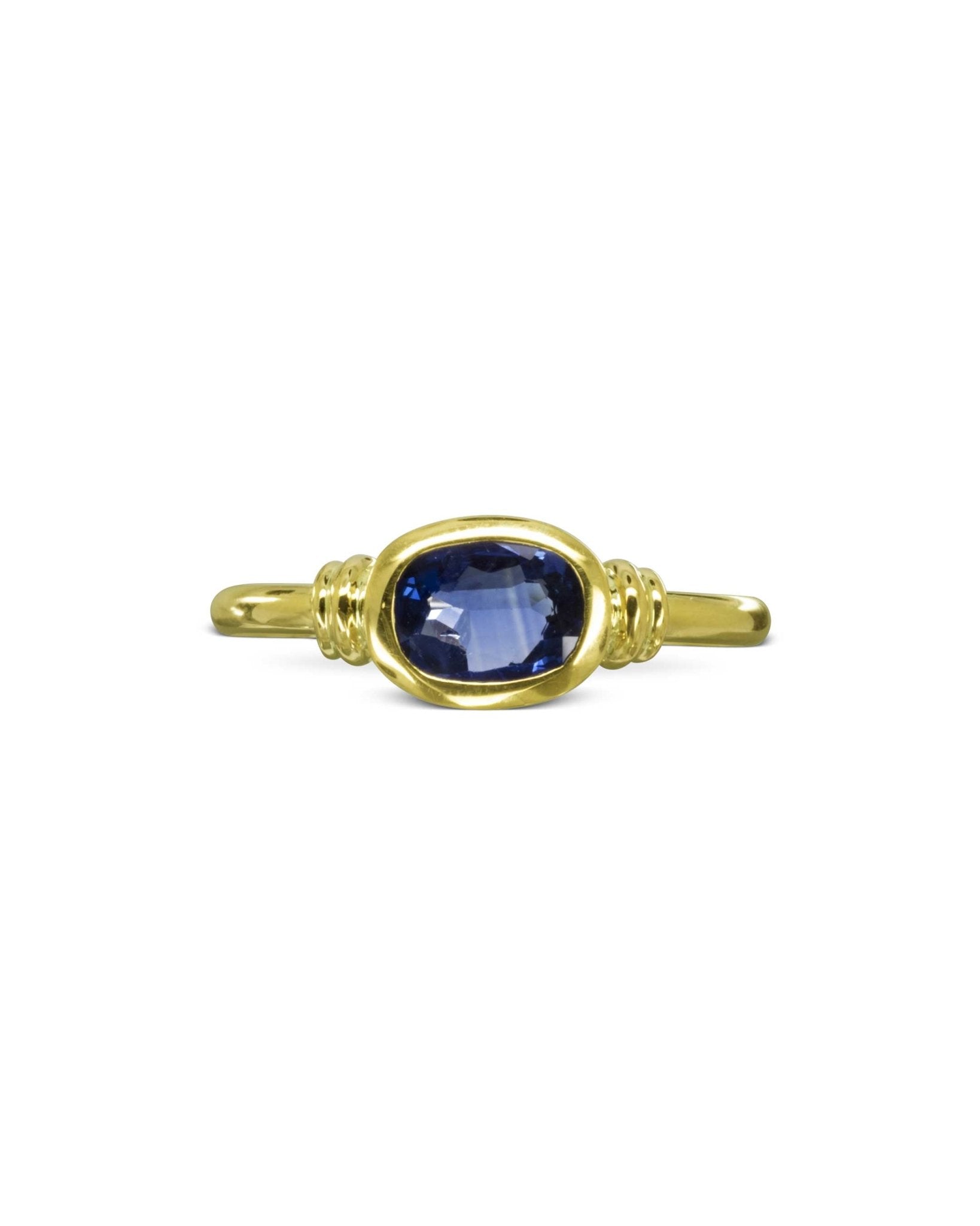 Sapphire Gold Shoulder Ring Ring Pruden and Smith
