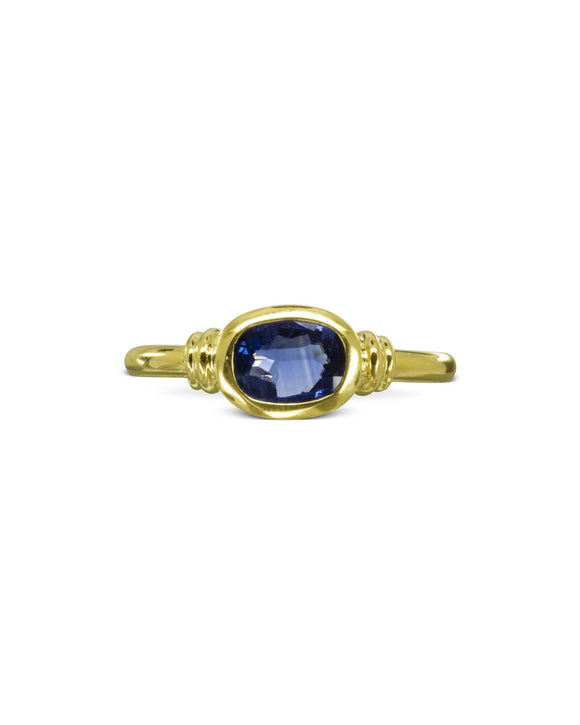 Sapphire Gold Shoulder Ring Ring Pruden and Smith