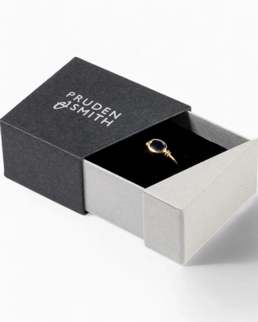 Sapphire Gold Shoulder Ring Ring Pruden and Smith