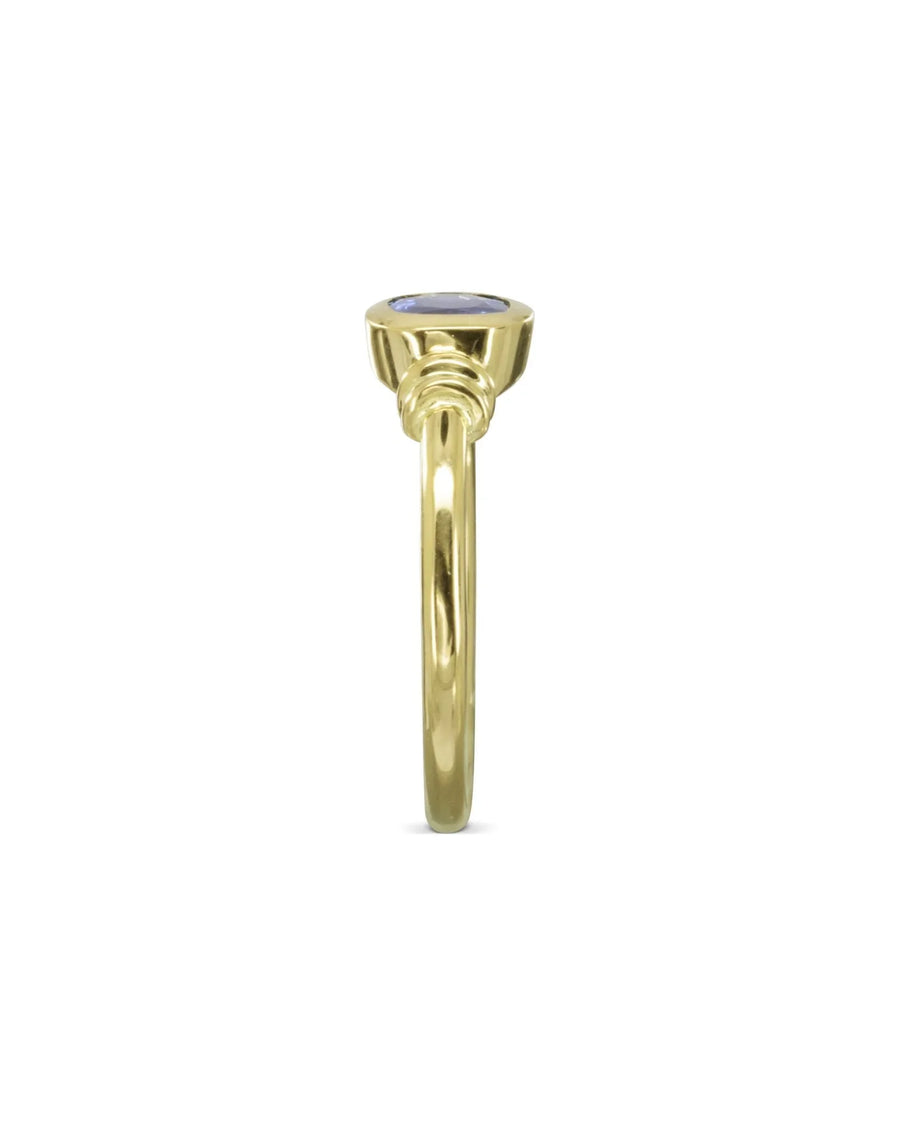 Sapphire Gold Shoulder Ring Ring Pruden and Smith