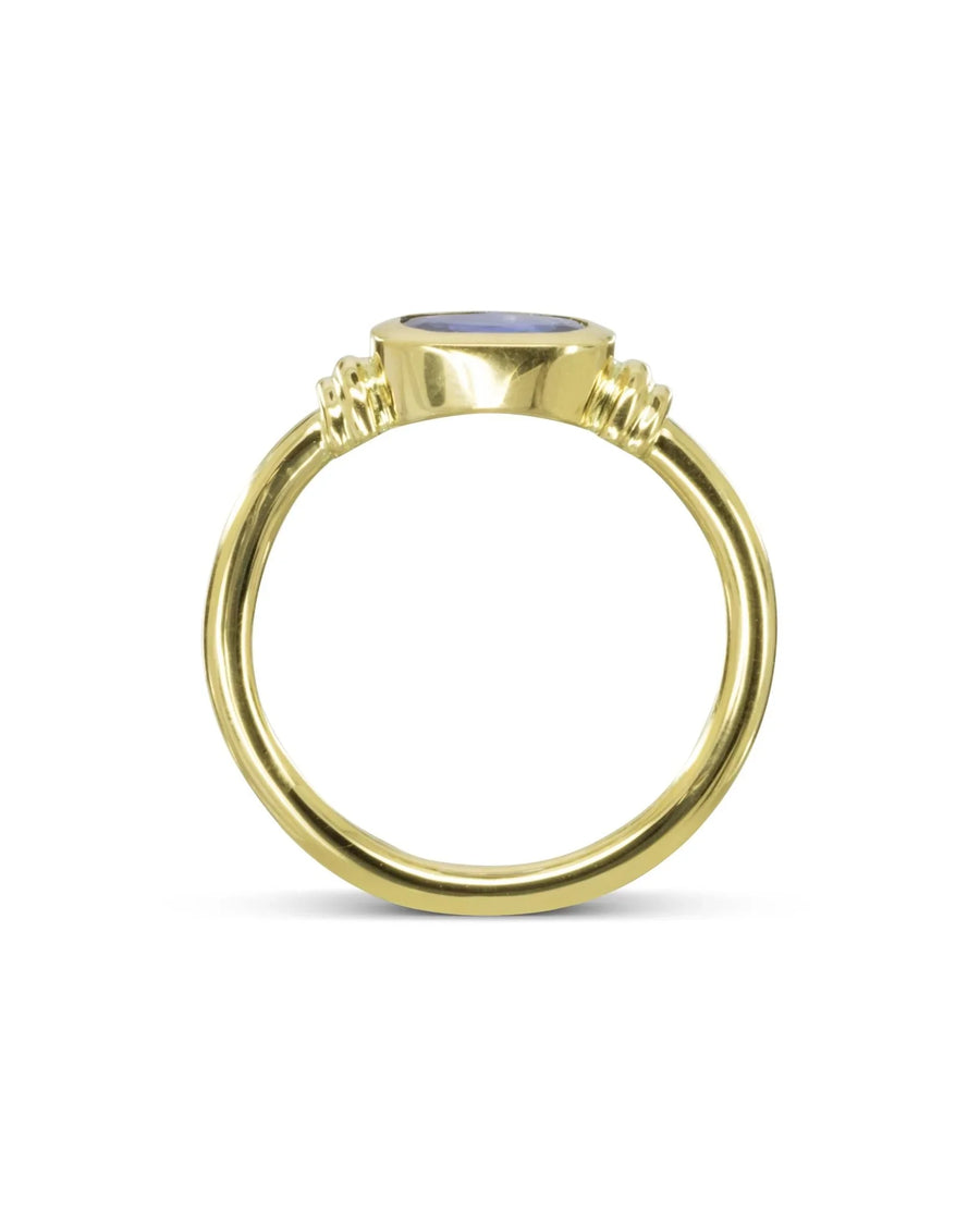 Sapphire Gold Shoulder Ring Ring Pruden and Smith
