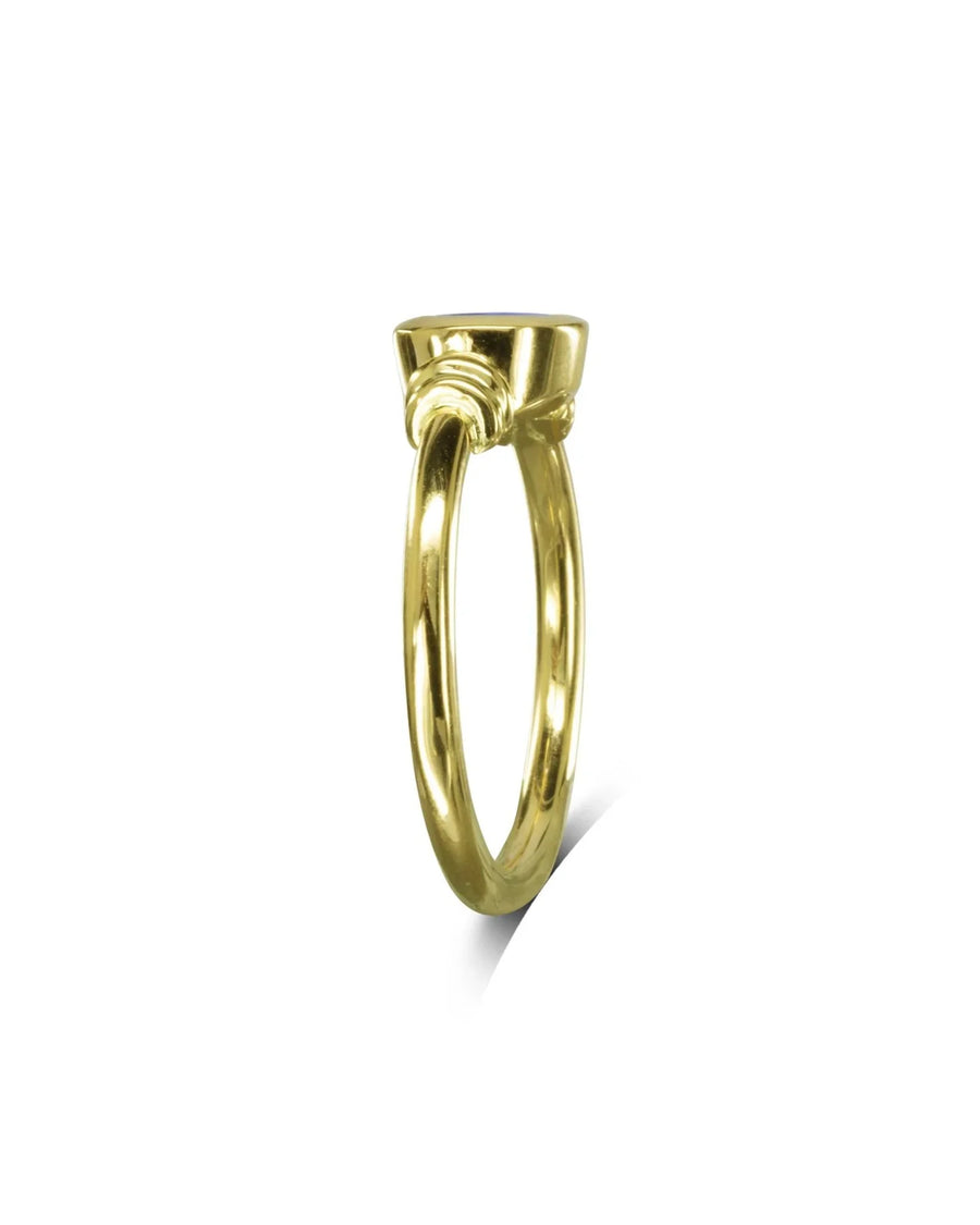 Sapphire Gold Shoulder Ring Ring Pruden and Smith