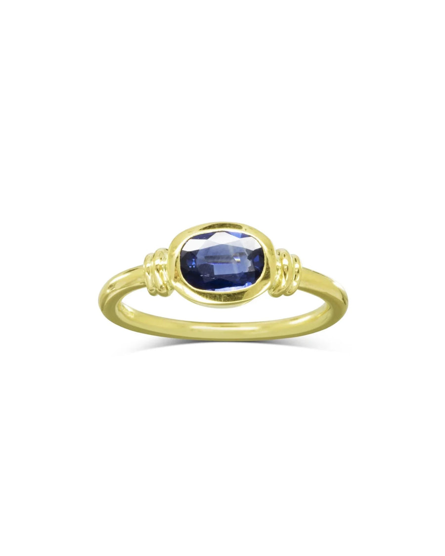 Sapphire Gold Shoulder Ring Ring Pruden and Smith