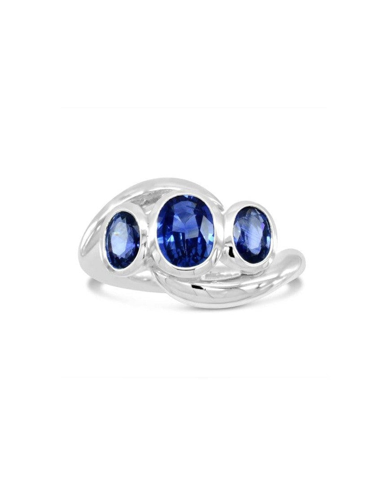 Sapphire Trilogy Ring Spiky Design Ring Pruden and Smith
