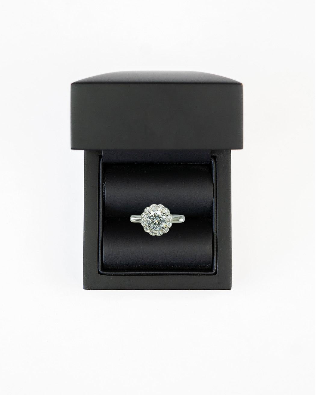 Scalloped Diamond Cluster Engagement Ring (with hearts) Ring Pruden and Smith