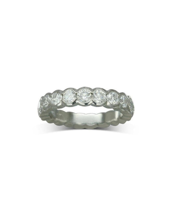 Scalloped Diamond Eternity Ring (2ct) Ring Pruden and Smith Platinum
