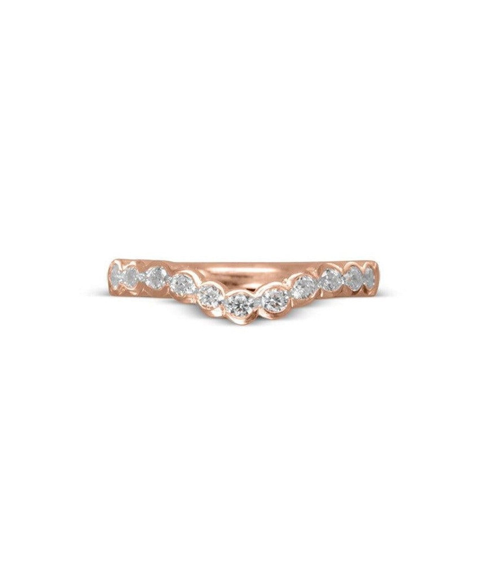 Scalloped Diamond Shaped Wedding Band Pruden and Smith