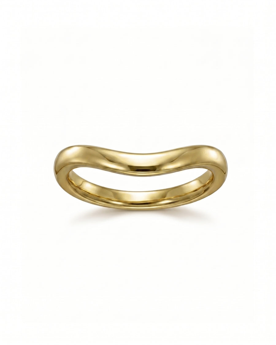 Gold shaped court wedding ring.