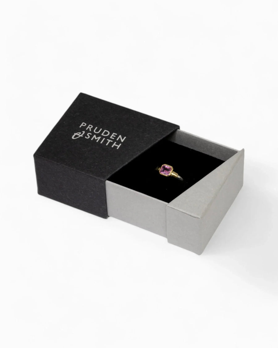 Shoulder Mixed Metal Pink Sapphire Ring Ring Pruden and Smith