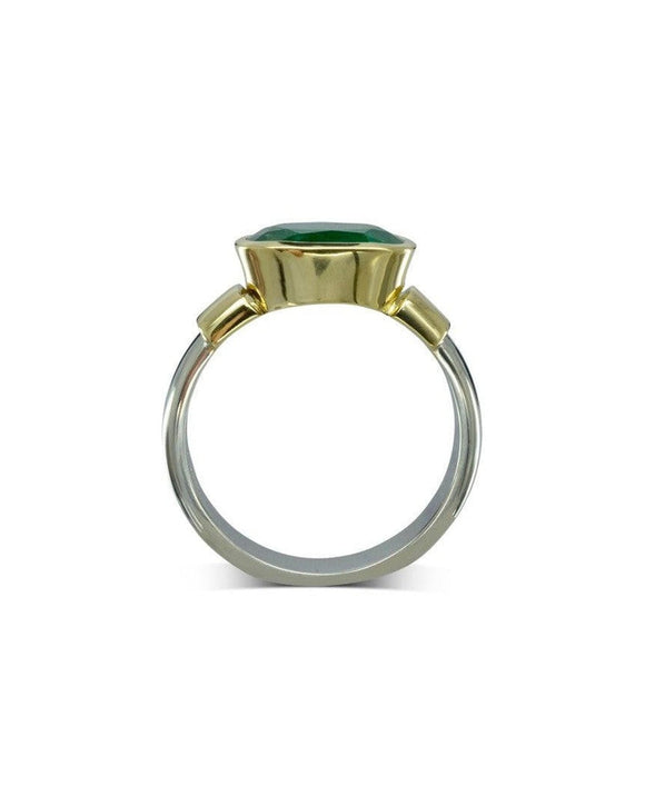 Shoulder Oval Emerald Platinum Ring (3ct) Ring Pruden and Smith