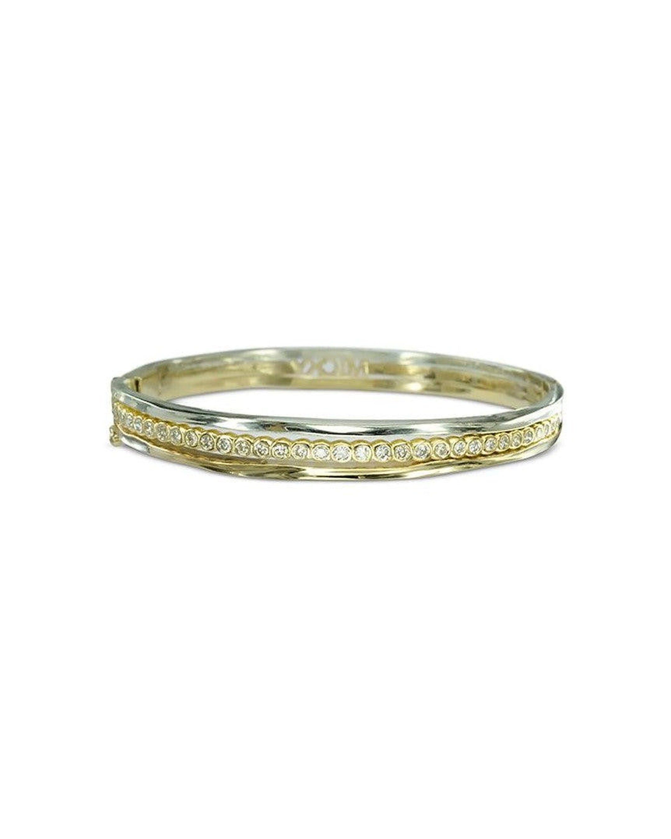 Bespoke Bangle 9ct Gold with Diamonds Bangle Pruden and Smith   