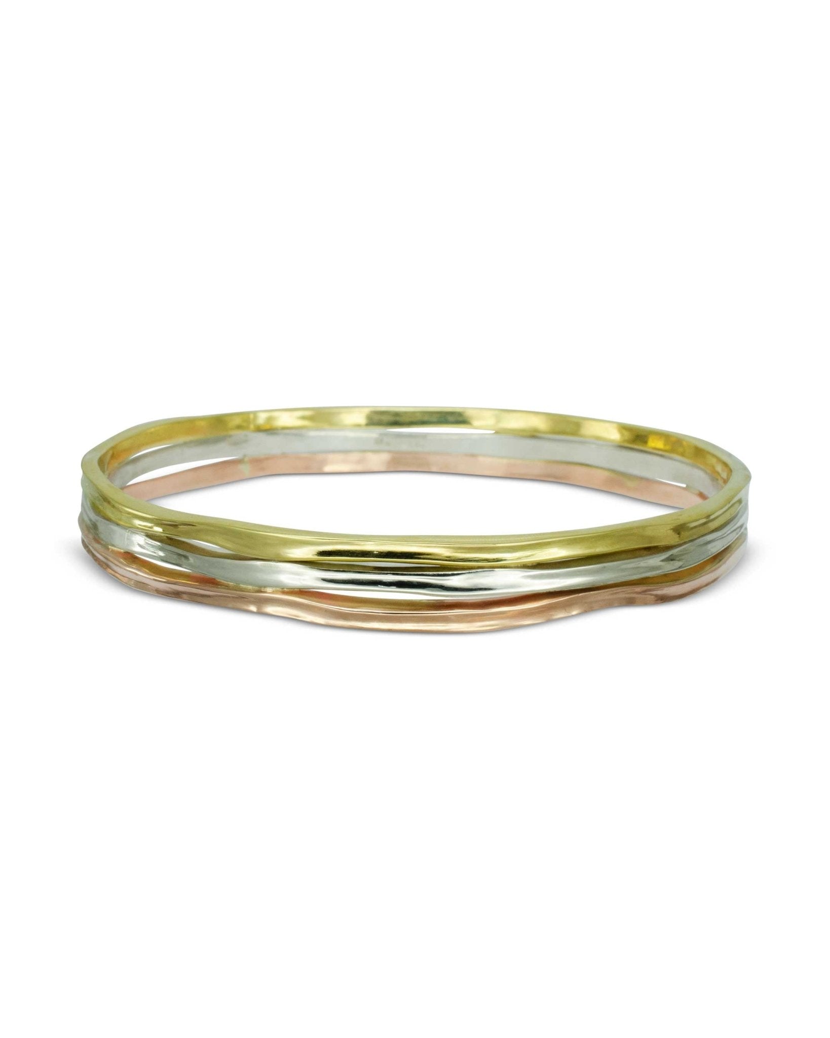 Side Hammered Mixed Metal Bangle Bangle Pruden and Smith