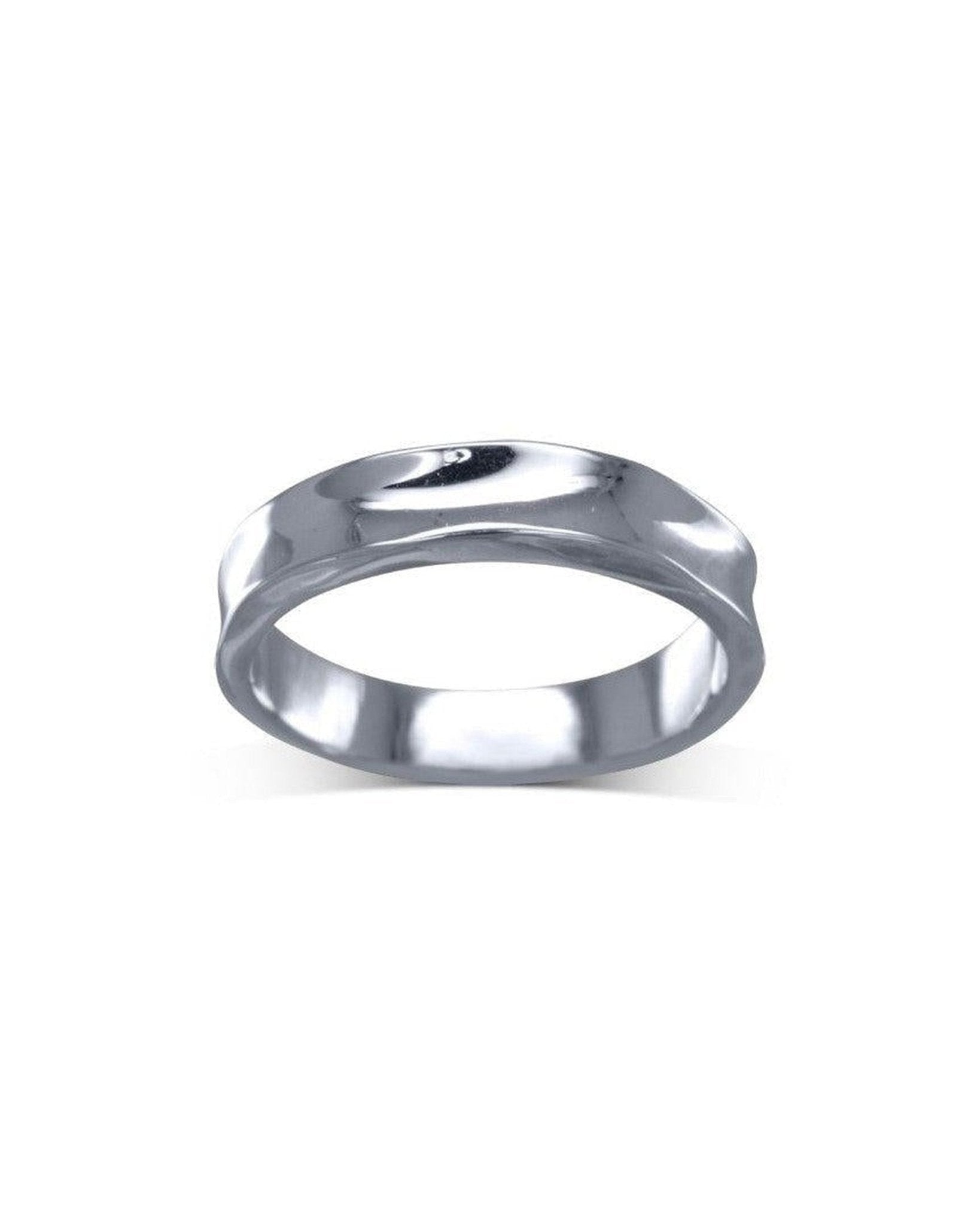 Unusual Side Hammered Solid Platinum Wedding Ring (4-8mm) Pruden and Smith