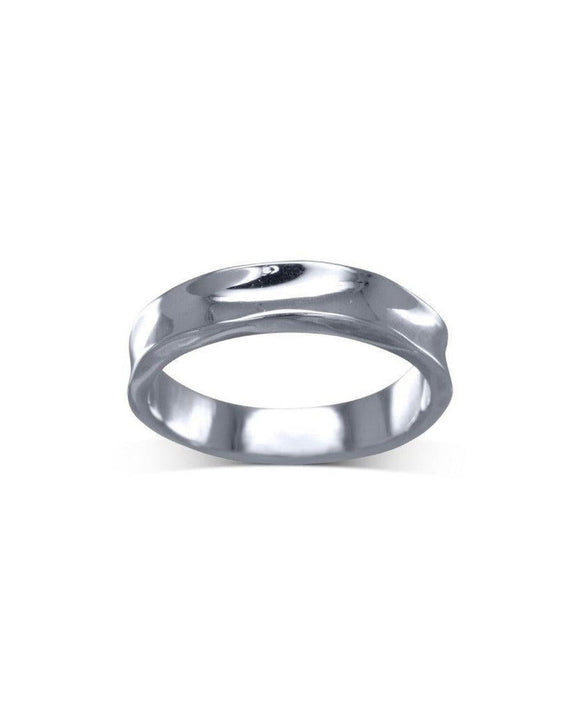 Unusual Side Hammered Solid Platinum Wedding Ring (4-8mm) Pruden and Smith