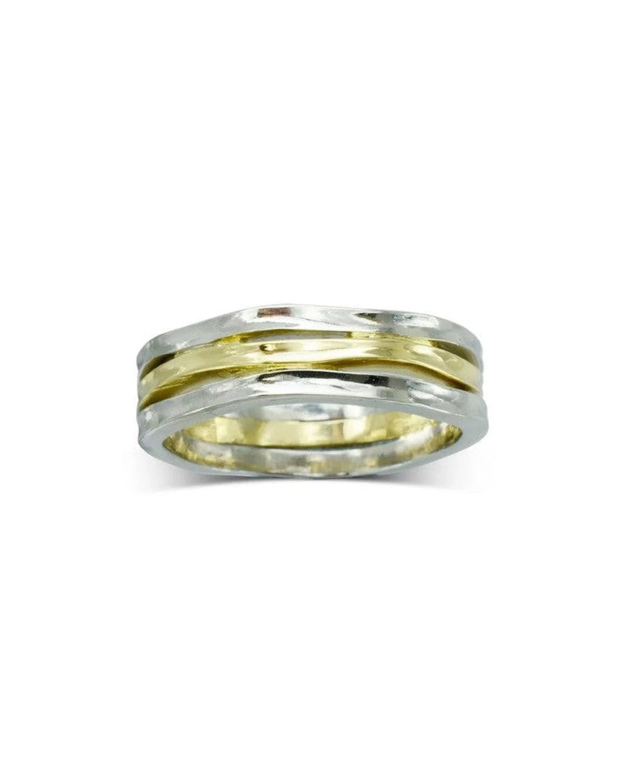 Side Hammered Three Strand Ring Ring Pruden and Smith