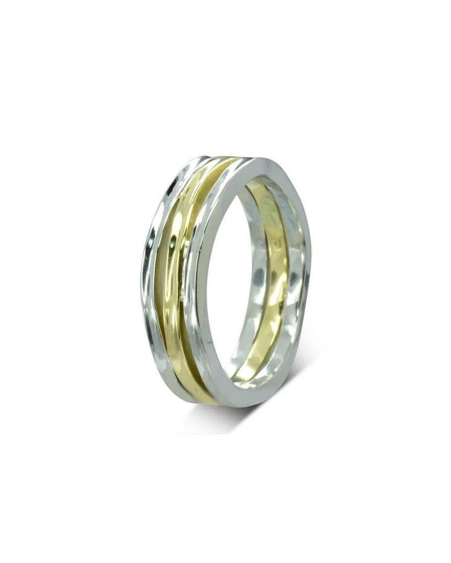 Side Hammered Three Strand Ring Ring Pruden and Smith