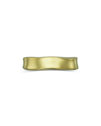 Side Hammered Brushed Yellow Gold Wedding Ring (5mm) Ring Pruden and Smith   