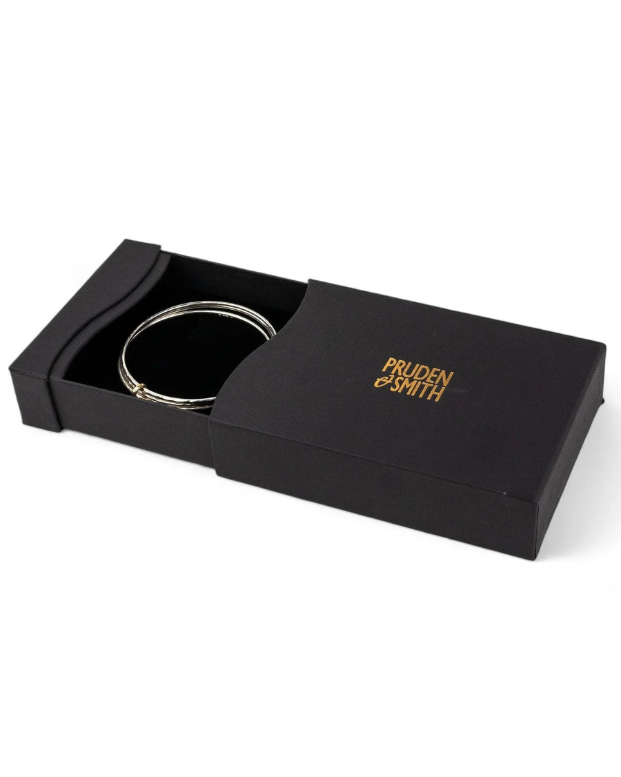 Triple Silver Bangle With Gold Ring Bangle Pruden and Smith